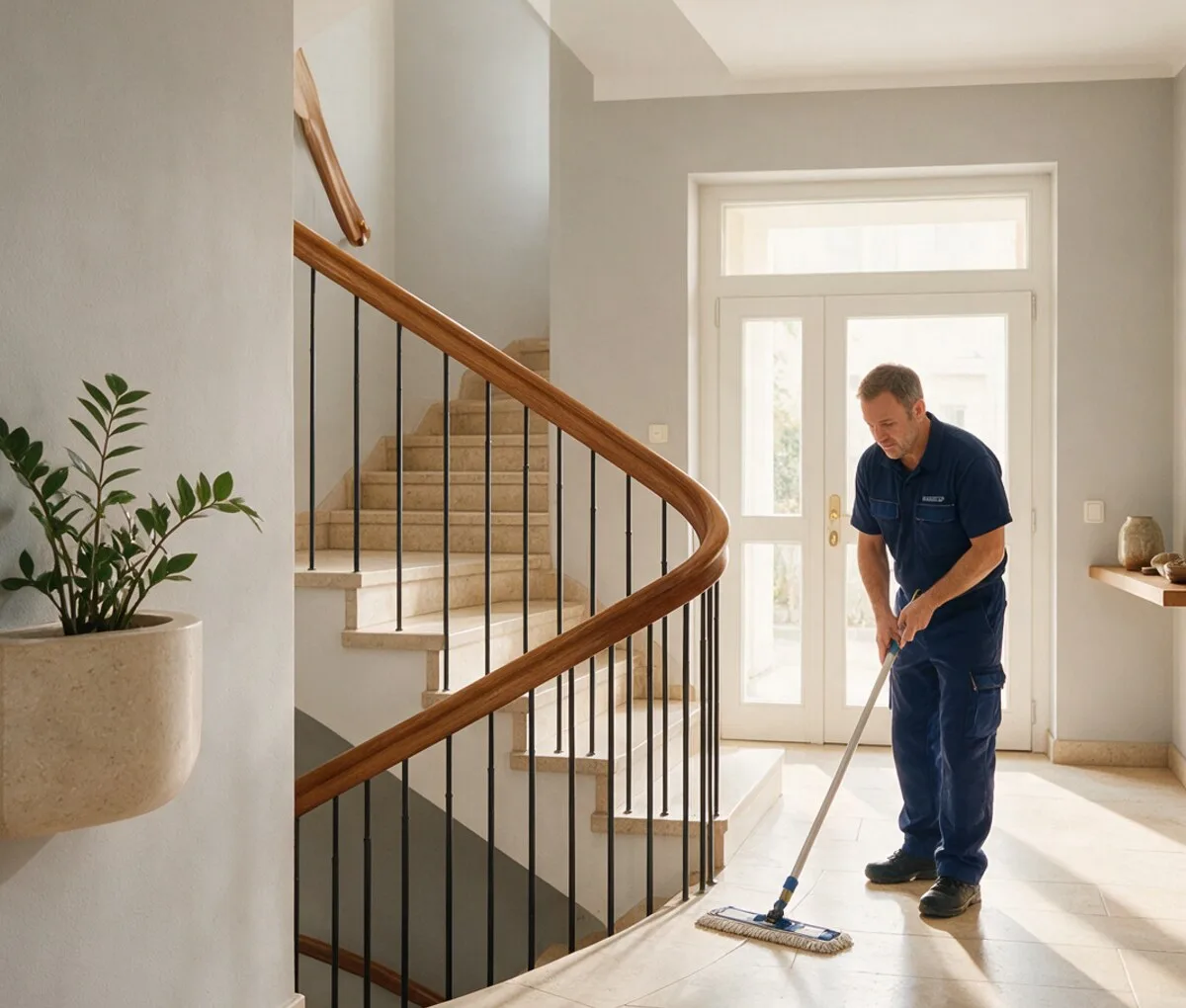 Hausmeisterservice im Treppenhaus